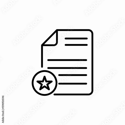 favorite file star icon sign vector