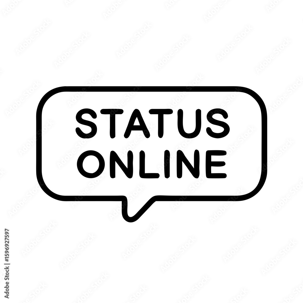 Online status icon in flat style with green indicator for user presence Online status icon in flat style with green indicator for user presence