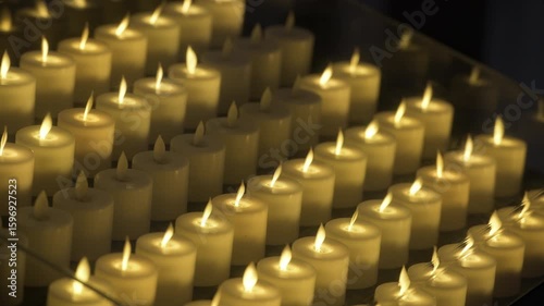 Burning candles in Catholic Church - 4k Stock Video