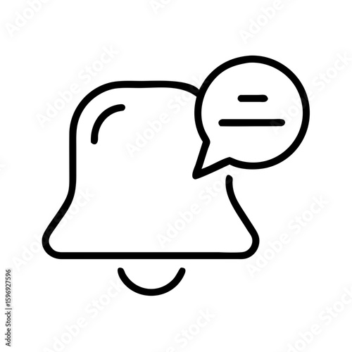  Notification bell icon in flat style with red alert indicator
