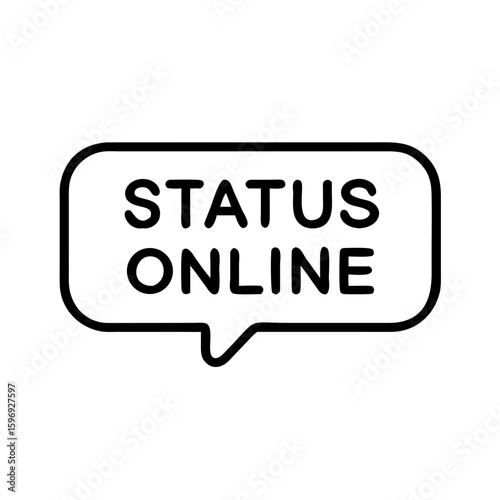 Online status icon in flat style with green indicator for user presence