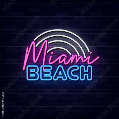 Miami Beach Neon Sign Symbol