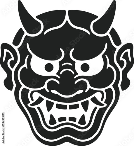 Japanese Oni Mask Illustration