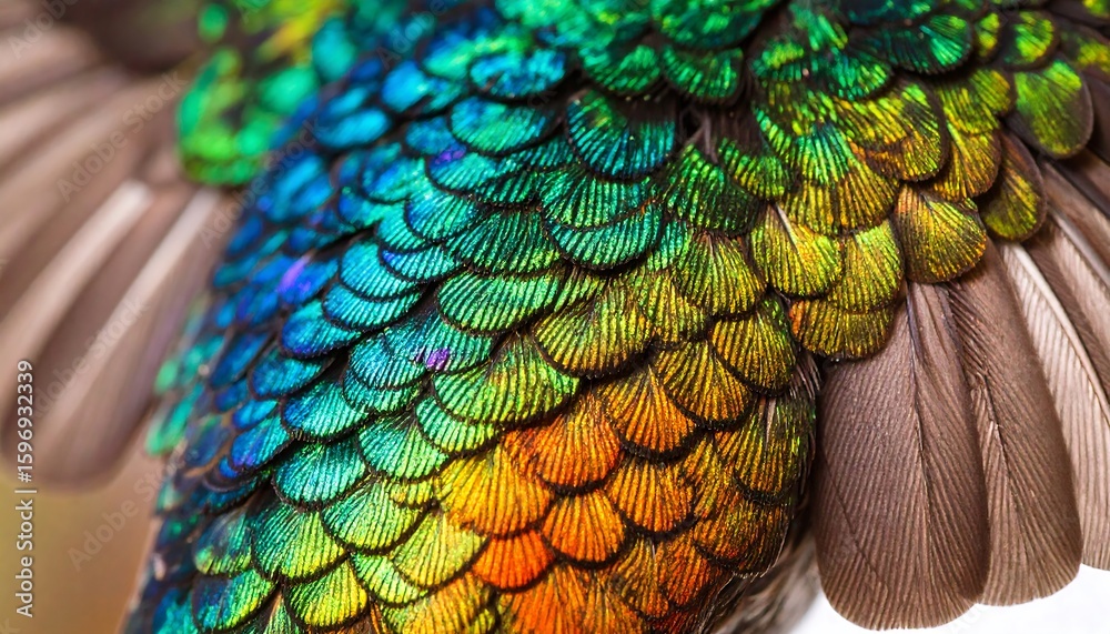 Obraz premium Vibrant hummingbird feather detail