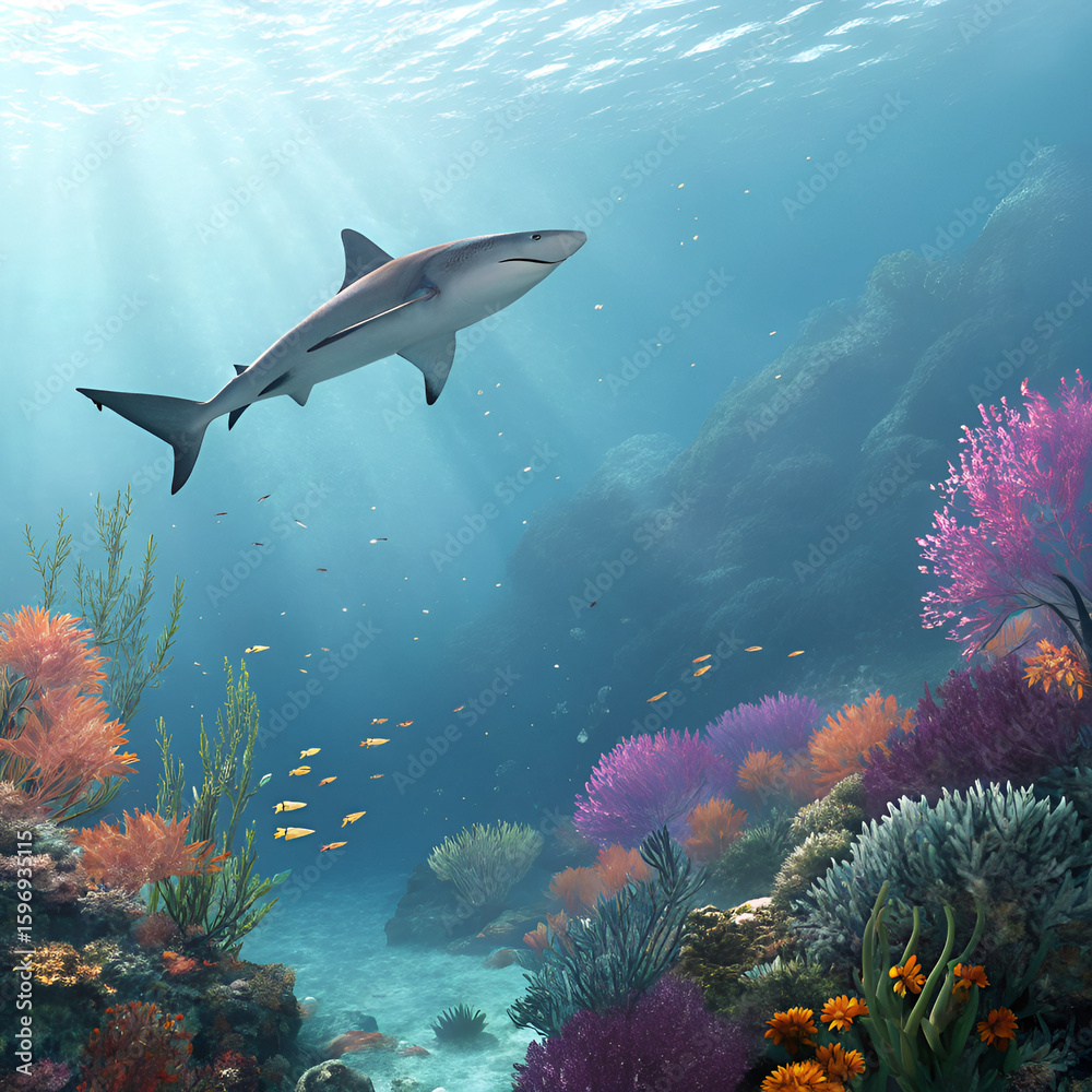 Fototapeta premium coral reef and fish