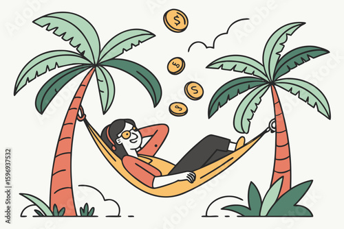 Passive Income Concept – Relax and Earn Money
