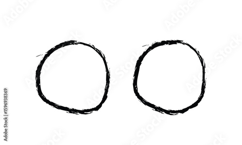 circle drawing vector, hand drawn circle