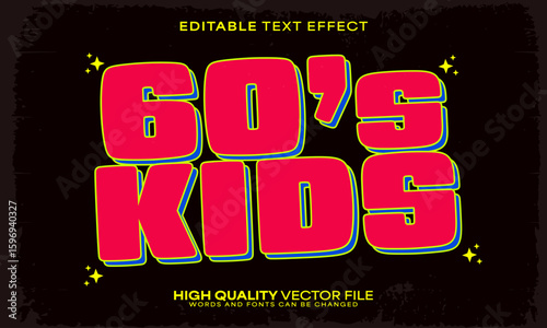Retro classic text effect, editable text effect and vintage 3d font style bold shadow oldschool poster design