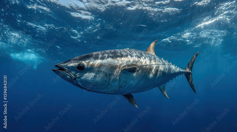 Fototapeta premium Tuna swimming underwater