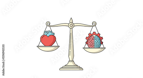 Balance Heart Versus Mind Concept