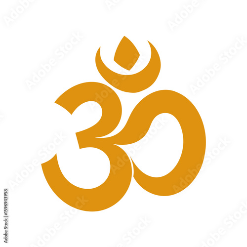 om golden symbol icon illustration.