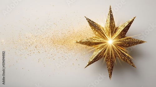 Golden starburst decoration accentuating festive themes and celebrations in a stylish and elegant design