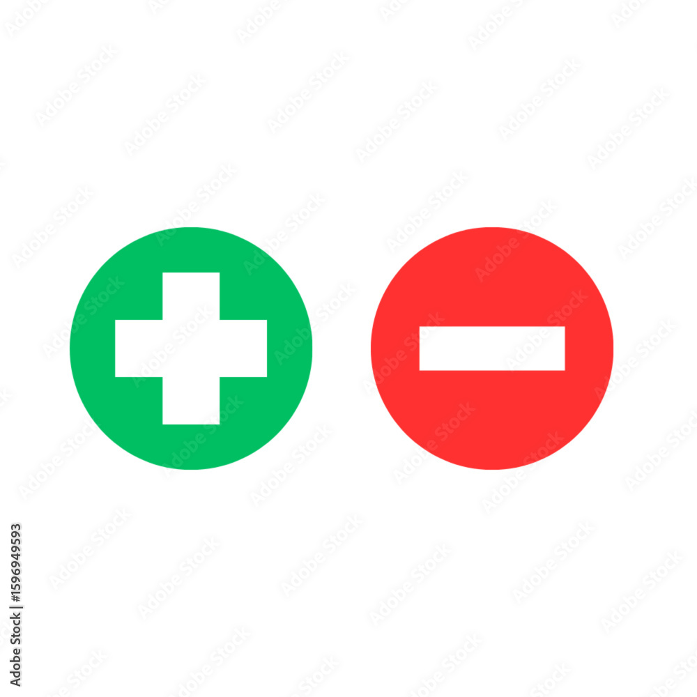 Fototapeta premium Plus and Minus icon vector.
