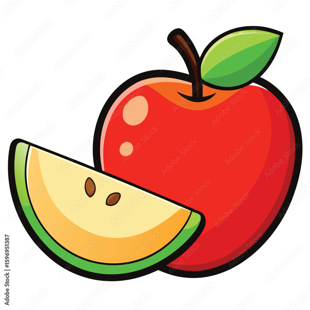 Obraz premium apple slice and whole fruit ripe