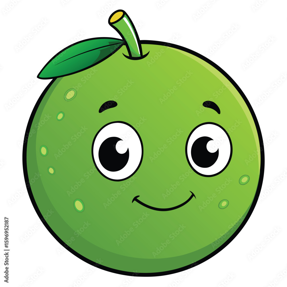 Obraz premium green lime citrus clipart cartoon illustration