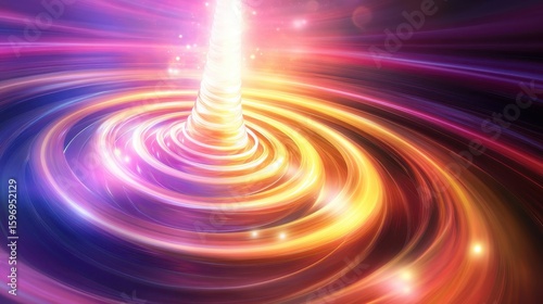 Abstract Light Burst with Colorful Swirls and Motion Effects
