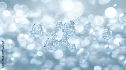 Abstract Representation of Transparent Bubbles on Light Background