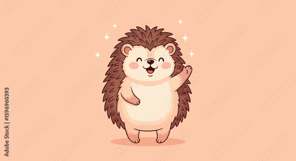 Obraz premium Happy Hedgehog with Sparkles