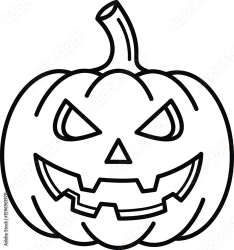 Carved pumpkin face halloween jack o lantern