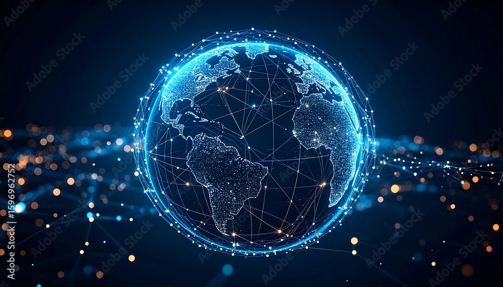 Obraz premium Global network sphere