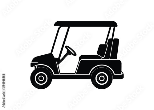black golf cart side view clip art preview