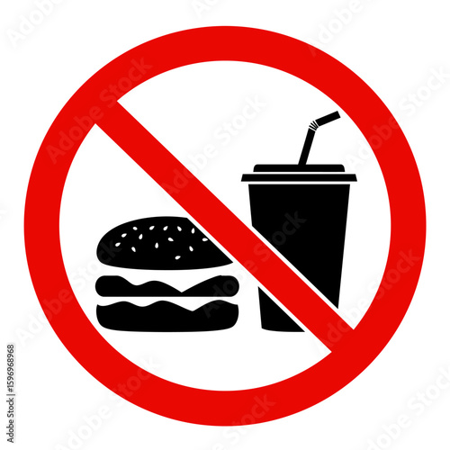 No Food or Beverages Allowed in This Area Signage Prohibiting Snacks and Drinks for Hygiene and Cleanliness Maintenance Rules