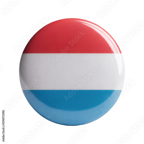 Luxembourg flag button with red, white, and light blue stripes on a glossy circular pin Free Download Luxembourg flag button with red, white, and light blue stripes on a glossy circular pin - GFXLoad