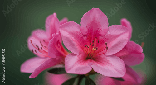 Close-up shot capturing the delicate beauty of blooming pink Azalea flowers