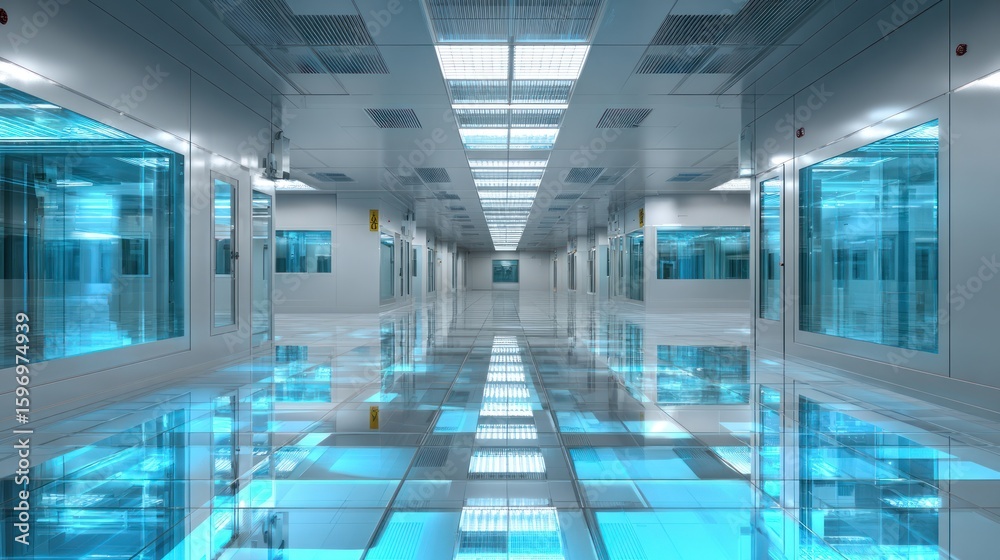 Fototapeta premium Clean, modern industrial corridor