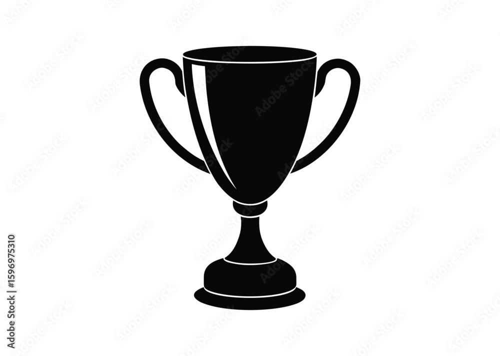 Trophy cup silhouette black vector white background Trophy cup silhouette black vector white background