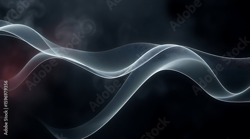An elegant abstract background with smooth smoke waves and a dark design creates a modern and dynamic texture
