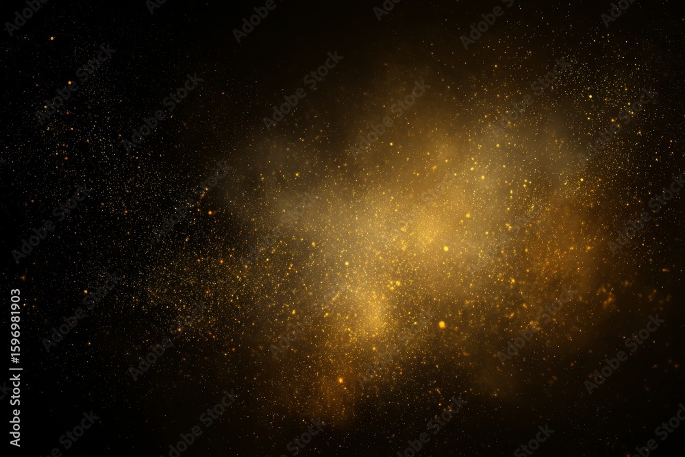 Obraz premium Abstract Gold Dust: Evoking a sense of luxury and wonder with a mesmerizing display of golden particles against a contrasting dark background