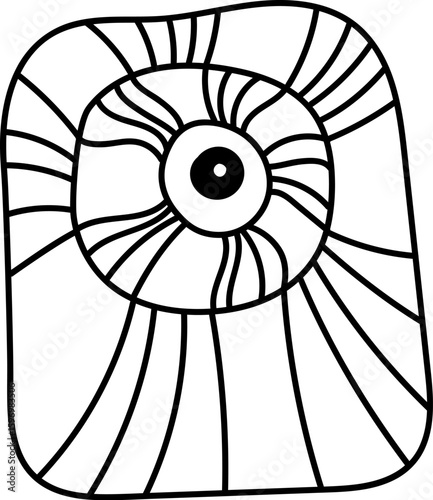 Abstract Eye with Geometric Lines Square Pattern