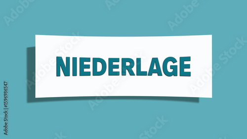 Niederlage (defeat) - A card isolated on light green background.