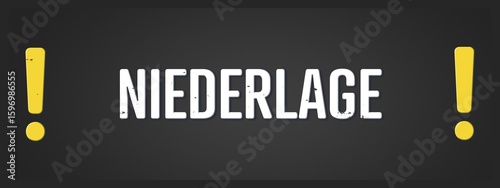 Foto Niederlage (defeat) - A blackboard illustration with white text.