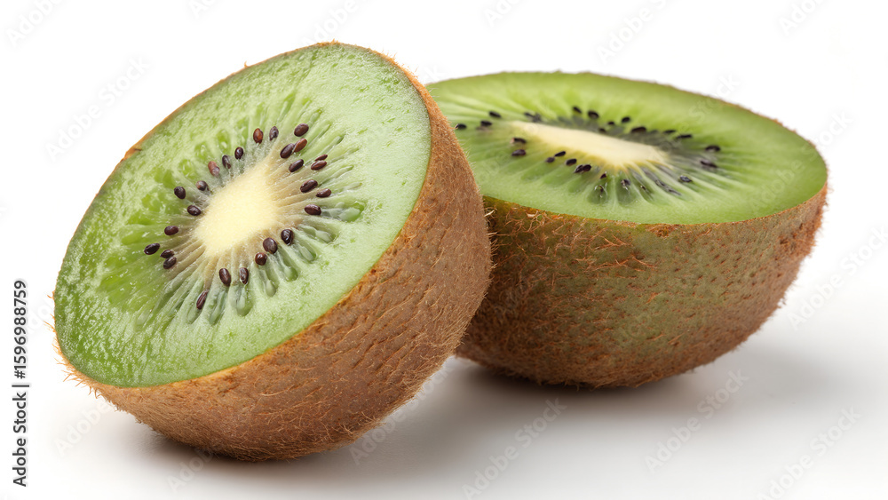 Fototapeta premium kiwi-sliced-with-skin-with-isolated-background