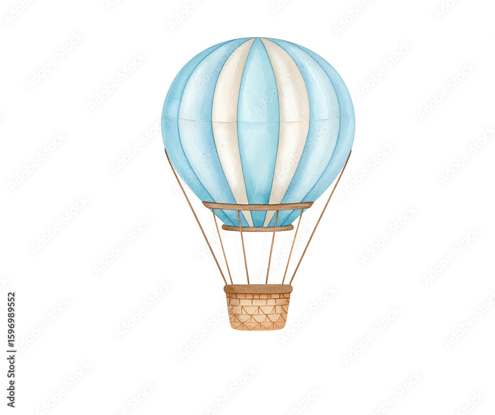 Fototapeta premium Hot air balloon isolated on a transparent background.