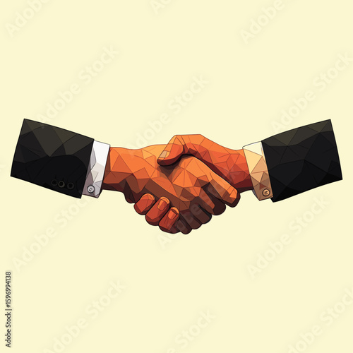 Close up hand shake illustration flat vector design