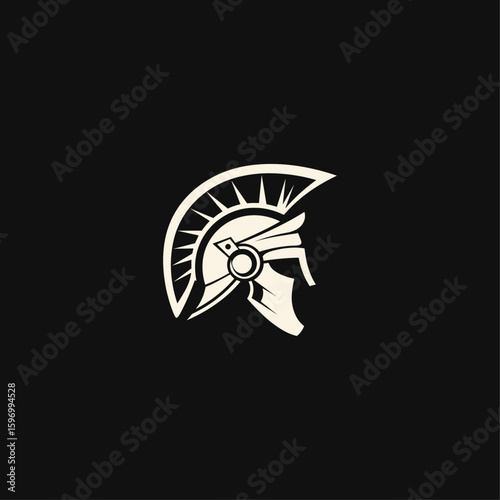 Roman warrior helmet illustration flat vector design