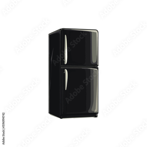 Black refrigerator illustration flat vector design