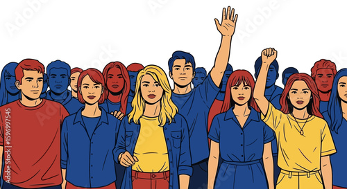 Vector SVG Illustration of Diverse Group of People in Flat Modern Style with Bright Colors for Web and Digital Media