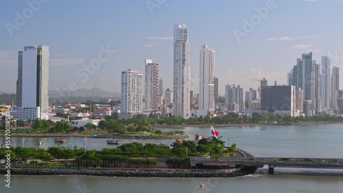 Panama City from the old quarter, San Felipe, Panama, Central America - 4K stock video