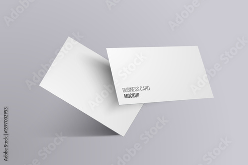 Business card mockup for your design template. Blank empty credit card mockup. Blank white gift card paper placeholder mockup