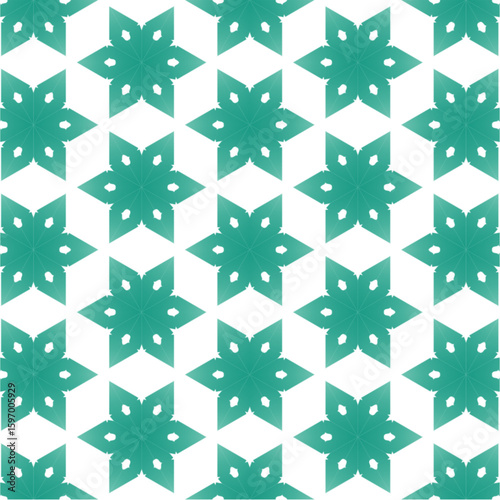 Emerald Green Geometric Kaleidoscope Wallpaper Pattern – Seamless Vector SVG Background