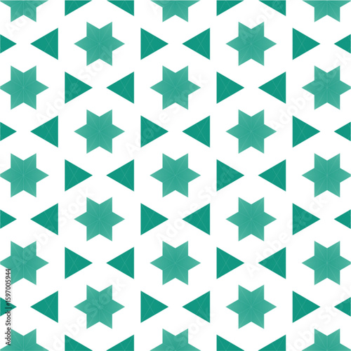Emerald Green Geometric Kaleidoscope Wallpaper Pattern – Seamless Vector SVG Background