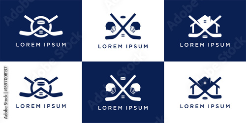 Photography Set of hockey club logo design