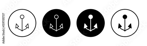 Anchor icon symbol for apps and websites. Anchor sign and symbol. Anchor marine icon.