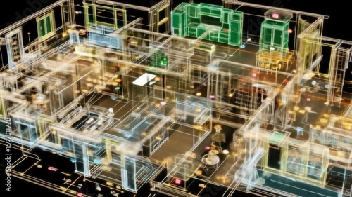 3D Holographic House Design: Smart Home Technology Visualization