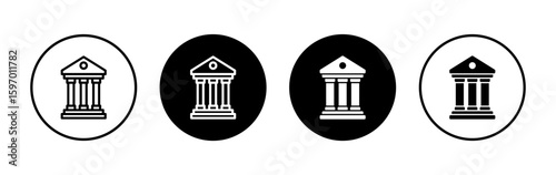 Bank icon symbol for apps and websites. Bank sign and symbol, museum, university