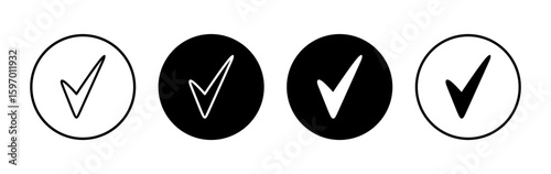 Check mark icon symbol for apps and websites. Tick mark sign and symbol